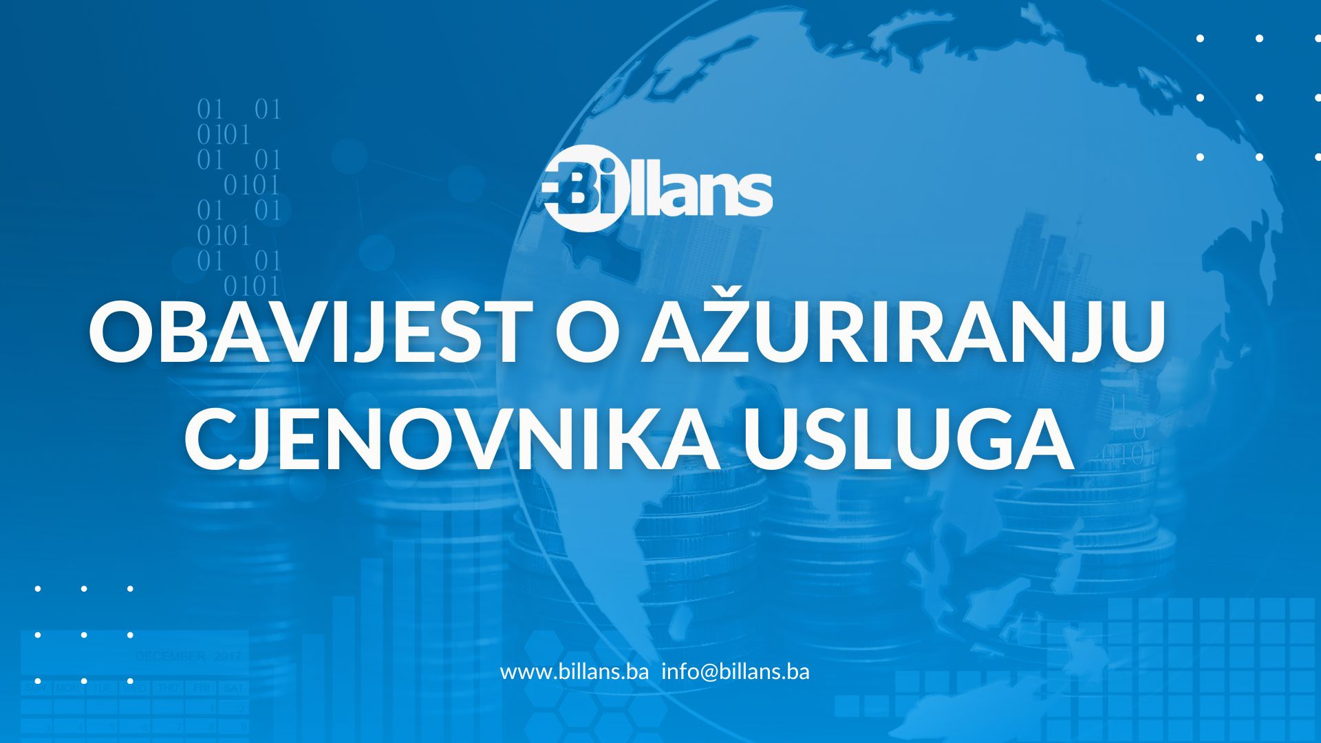 Obavijest o ažuriranju cijenovnika usluga